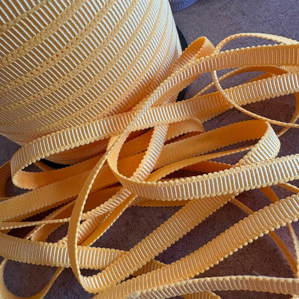 Ribbed Scallop Edge Soft Plush Back Elastic Strapping (All Colours) - 10m