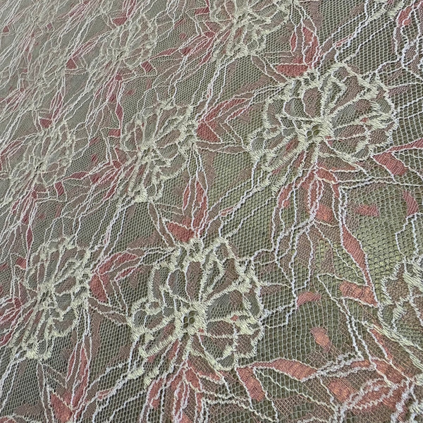 Rigid Floral Allover Lace (In Pink, Purple & Chocolate Brown) - 1m