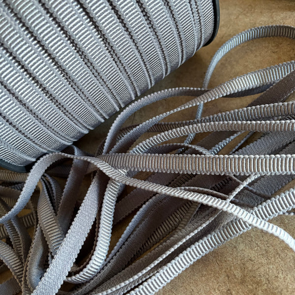 Ribbed Scallop Edge Soft Plush Back Elastic Strapping (All Colours) - 10m