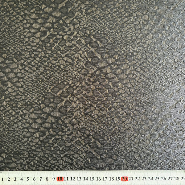 Leopard Allover Stretch Lace Mesh in Ice Blue, Gunmetal Grey and Blush (140cm wide) - 1m