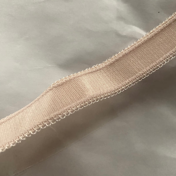 Beige / Champagne / Pale Skin Satin Picot Edged Elastic Strapping - (10m)