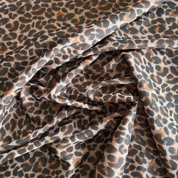 Leopard Skin Mesh backed with Skintone Soft Touch Stretch Cotton Jersey - 1m