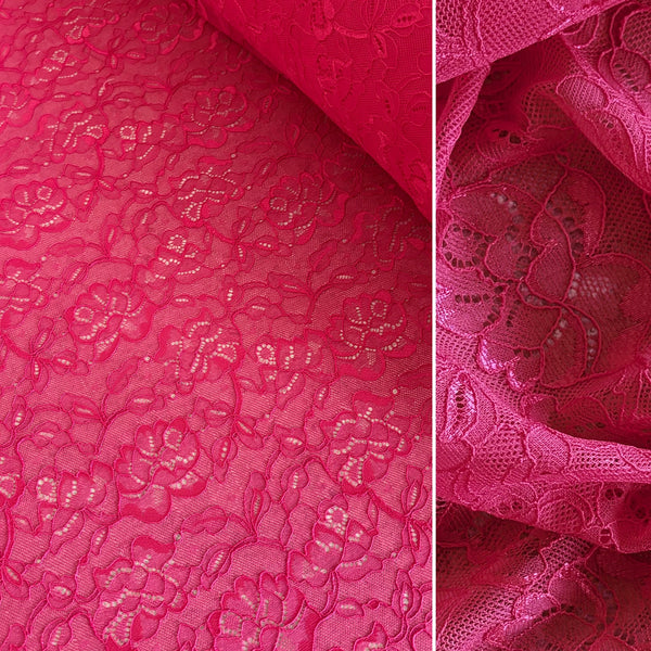 Allover Rigid Corded Lace (In Beige, Raspberry & Black) - 1m