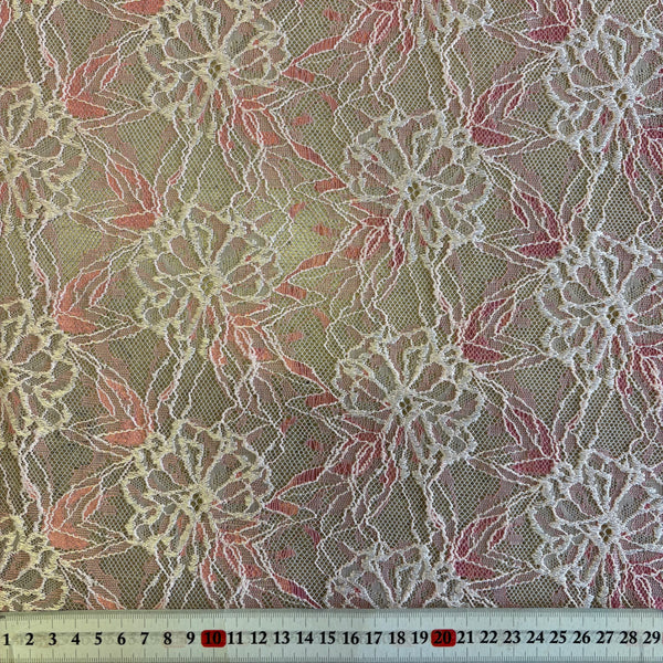 Rigid Floral Allover Lace (In Pink, Purple & Chocolate Brown) - 1m