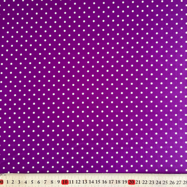 Pink and Purple with White Polka Dot Spotty Lycra Fabric - 1m