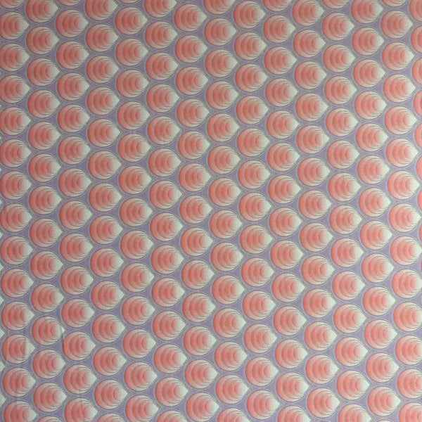 Pink & Grey Shell Print Nylon Lycra Fabric - 1m