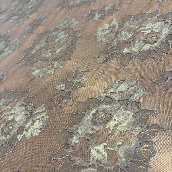 Floral Shimmer & Shine Allover Lace (In Scarlet, Black / Silver & Aqua / Silver) - 1m