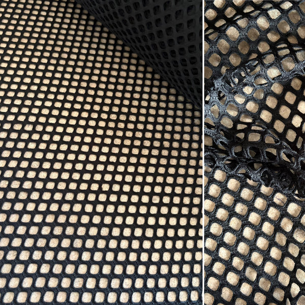 Black Large Hole Soft Fishnet Stretch Mesh Net - 1m