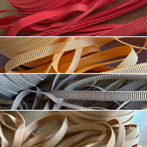 Ribbed Scallop Edge Soft Plush Back Elastic Strapping (All Colours) - 10m