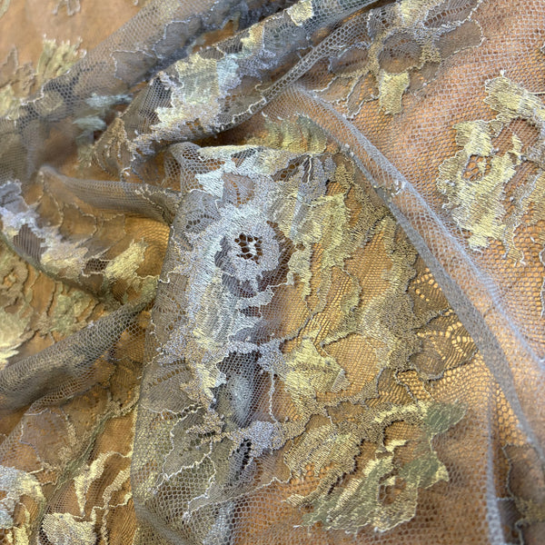 Floral Shimmer & Shine Allover Lace (In Scarlet, Black / Silver & Aqua / Silver) - 1m