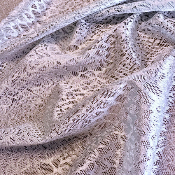 Leopard Allover Stretch Lace Mesh in Ice Blue, Gunmetal Grey and Blush (140cm wide) - 1m