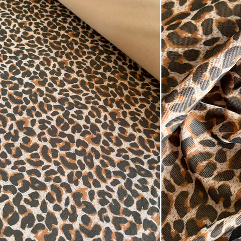 Leopard Skin Mesh backed with Skintone Soft Touch Stretch Cotton Jersey - 1m
