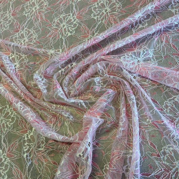 Rigid Floral Allover Lace (In Pink, Purple & Chocolate Brown) - 1m