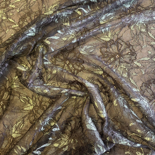 Rigid Floral Allover Lace (In Pink, Purple & Chocolate Brown) - 1m