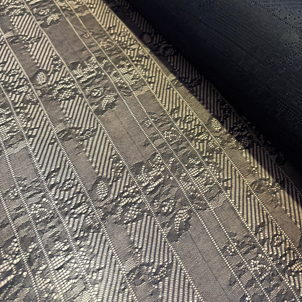 Black or Black & Bronze Allover Stretch Noyon Lace (120cm/150cm wide) - 1m