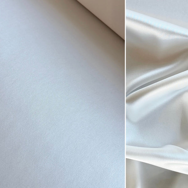 Boselli Segrino White Stretch Satin (100 cm wide) - 1m