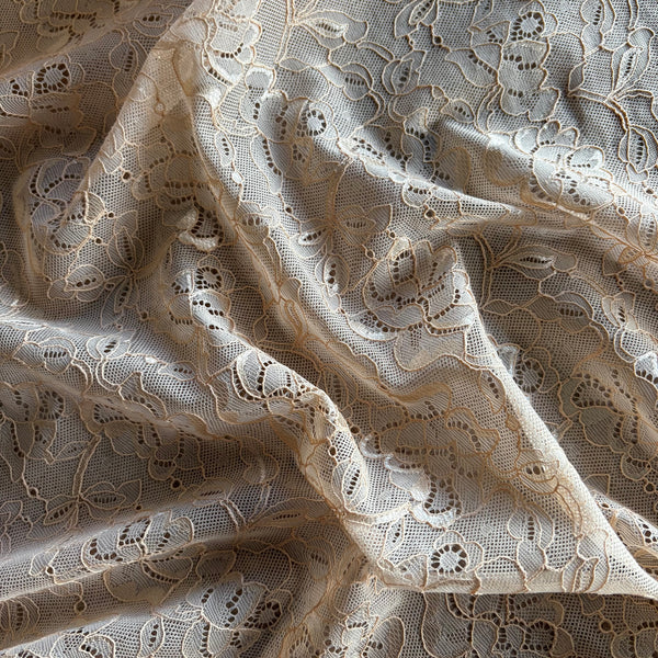 Allover Rigid Corded Lace (In Beige, Raspberry & Black) - 1m