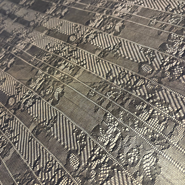 Black or Black & Bronze Allover Stretch Noyon Lace (120cm/150cm wide) - 1m