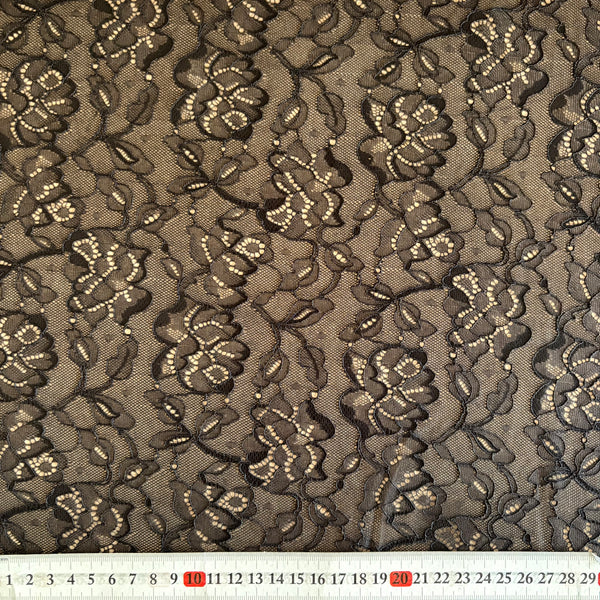 Allover Rigid Corded Lace (In Beige, Raspberry & Black) - 1m