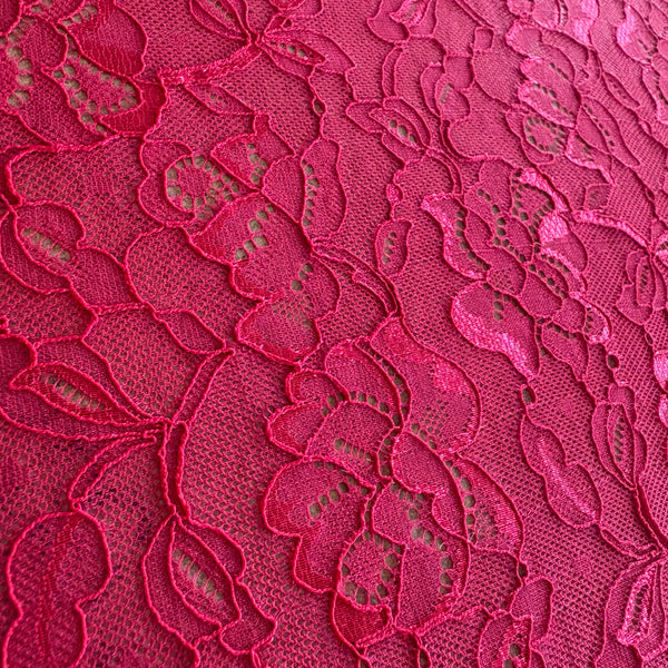 Allover Rigid Corded Lace (In Beige, Raspberry & Black) - 1m