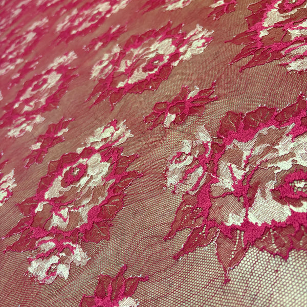 Floral Shimmer & Shine Allover Lace (In Scarlet, Black / Silver & Aqua / Silver) - 1m