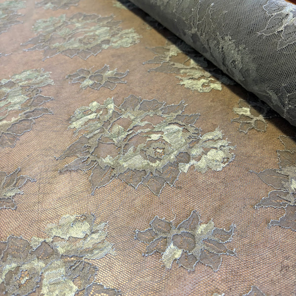 Floral Shimmer & Shine Allover Lace (In Scarlet, Black / Silver & Aqua / Silver) - 1m