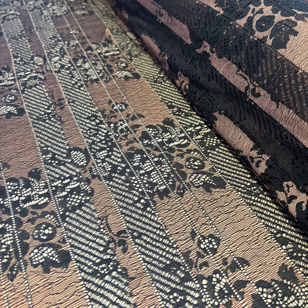 Black or Black & Bronze Allover Stretch Noyon Lace (120cm/150cm wide) - 1m