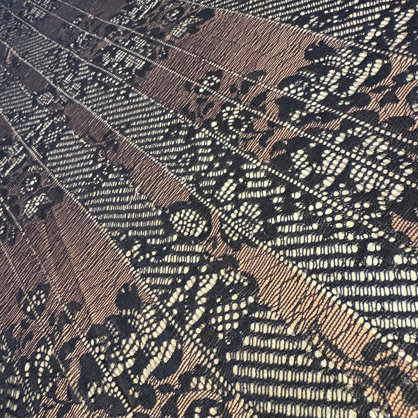 Black or Black & Bronze Allover Stretch Noyon Lace (120cm/150cm wide) - 1m