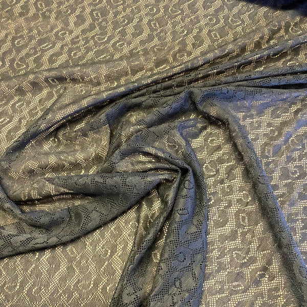 Forest Green Leopard Pattern Allover Stretch Lace (140cm wide) - 1m