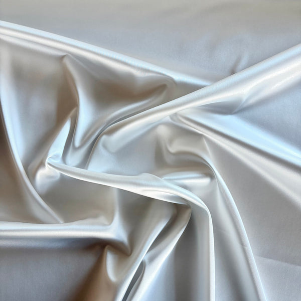 Boselli Segrino White Stretch Satin (100 cm wide) - 1m