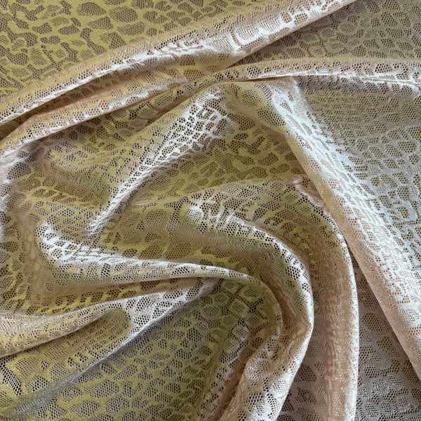 Leopard Allover Stretch Lace Mesh in Ice Blue, Gunmetal Grey and Blush (140cm wide) - 1m