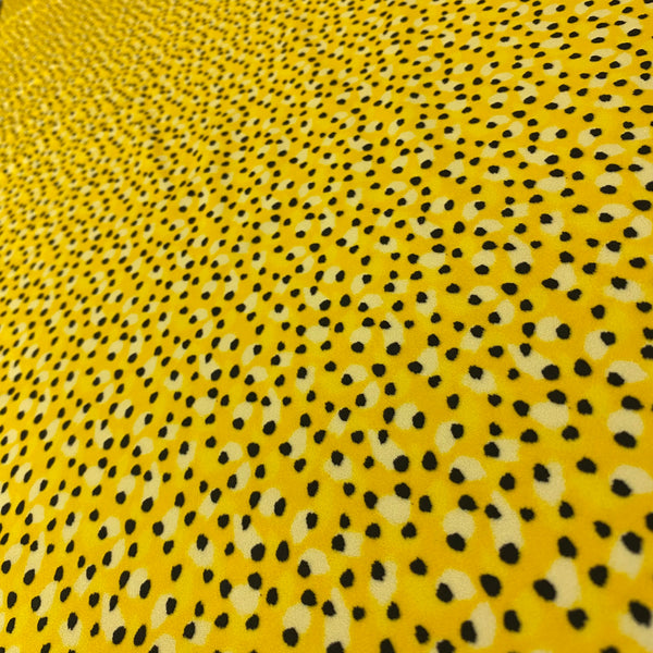 Sunshine Yellow Bobcat Spot Nylon Lycra Fabric - 1m