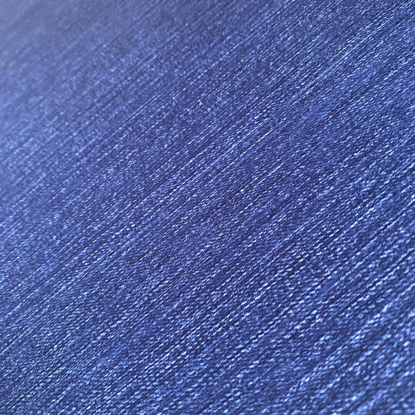 Navy & White “Denim” Print Nylon Lycra Fabric - 1m