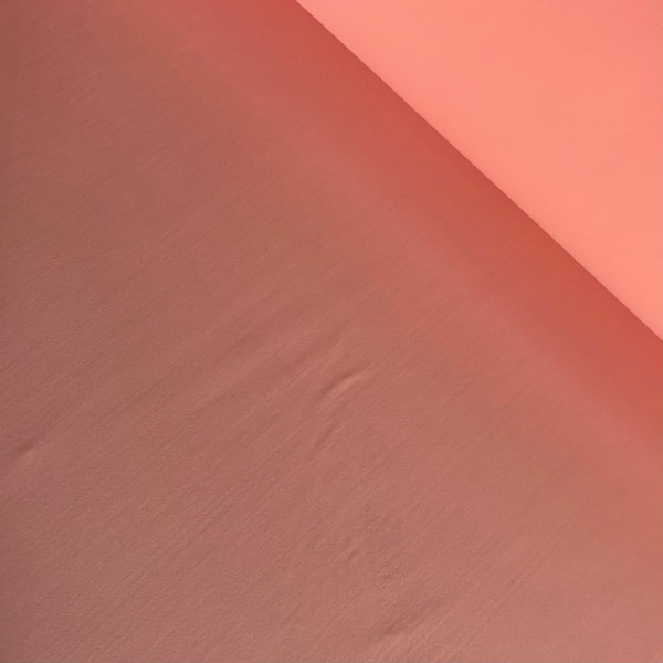 Riviera Stretch “Flamingo” Apricot Peach Coral Pink Matt Lycra Fabric - 1m