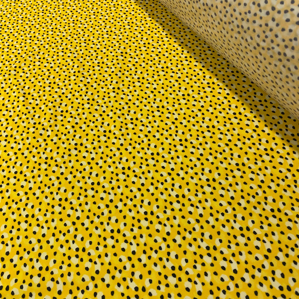 Sunshine Yellow Bobcat Spot Nylon Lycra Fabric - 1m