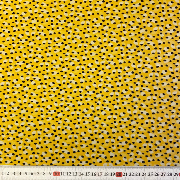 Sunshine Yellow Bobcat Spot Nylon Lycra Fabric - 1m