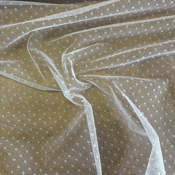 Filet de tulle à mailles rigides et légères à pois (toutes les couleurs) - 1 m