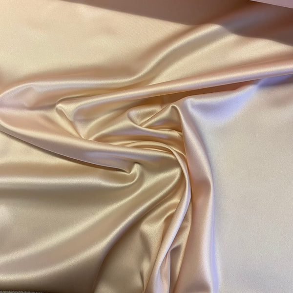 Boselli Segrino Blush Pink Frosty Peach Stretch Satin 1m - (98cm wide)