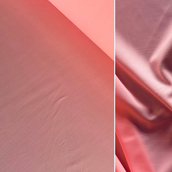 Riviera Stretch “Flamingo” Apricot Peach Coral Pink Matt Lycra Fabric - 1m