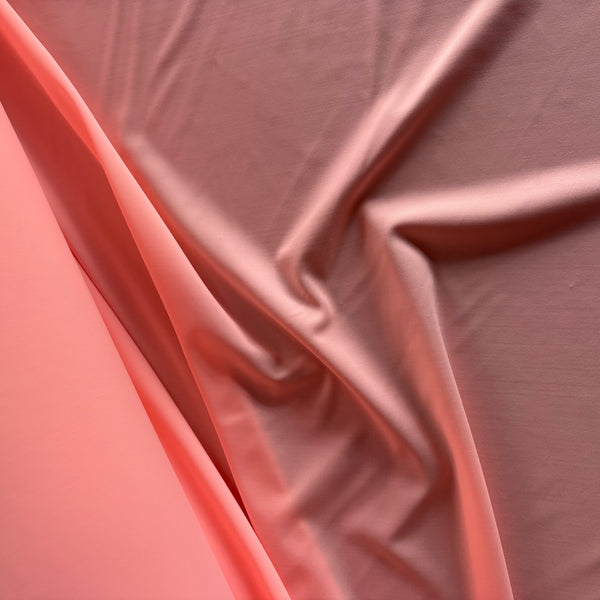 Riviera Stretch “Flamingo” Apricot Peach Coral Pink Matt Lycra Fabric - 1m