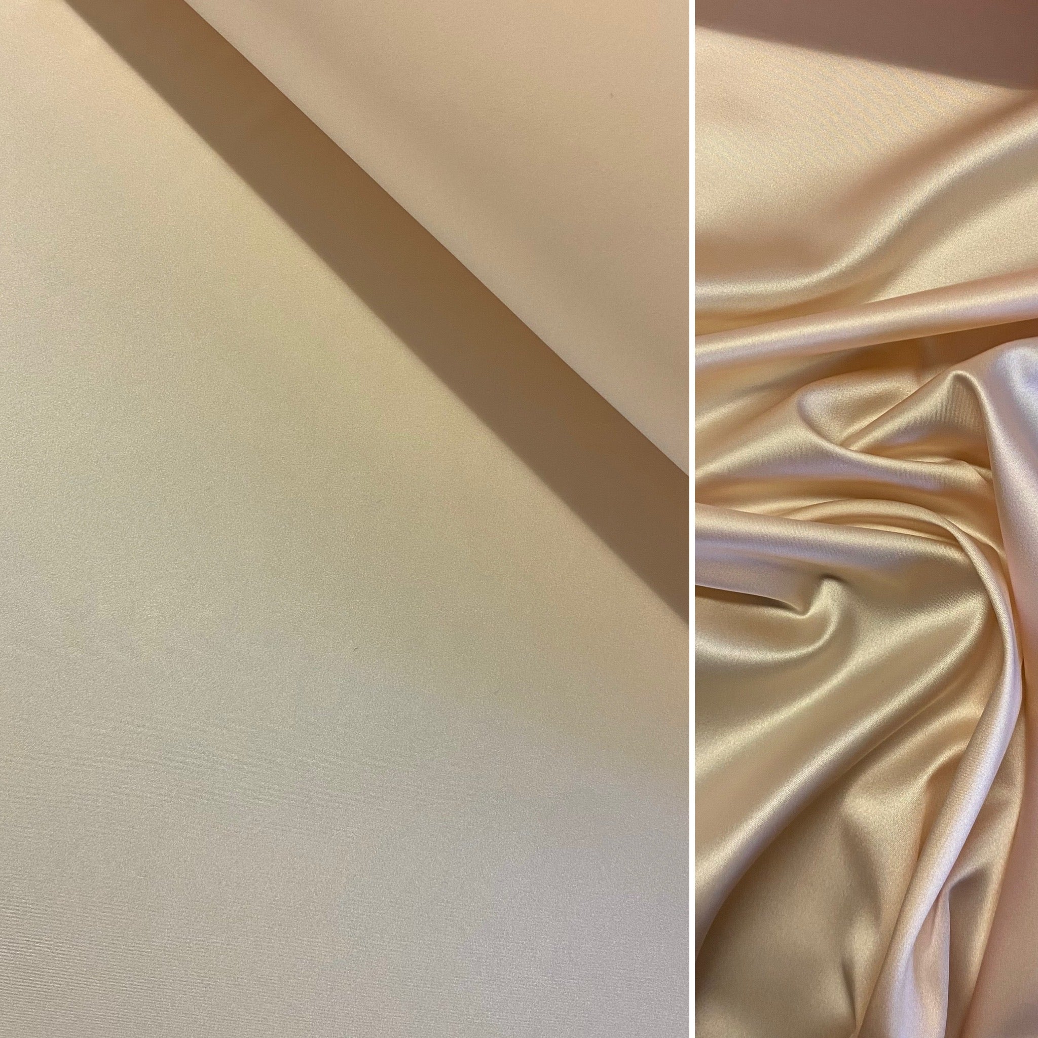 Boselli Segrino Blush Pink Frosty Peach Stretch Satin 1m - (98cm wide)