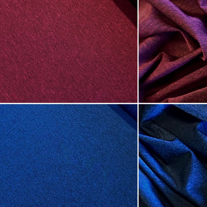 Stretch Navy Blue & Red Wine Marle Activewear Lycra Fabric - 1m