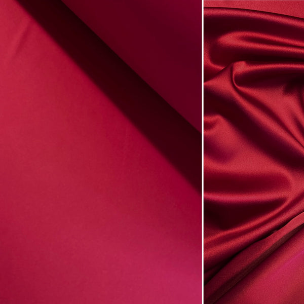 Boselli Segrino Cardinal Ted Maroon Burgundy Stretch Satin (100cm wide) - 1m