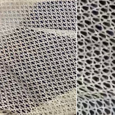Oatmeal Greige Soft Lightweight Double Fishnet Stretch Mesh Net - 1m