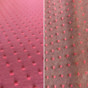 Peach Spotty Allover Embroidery Mesh Tulle Net - 1m