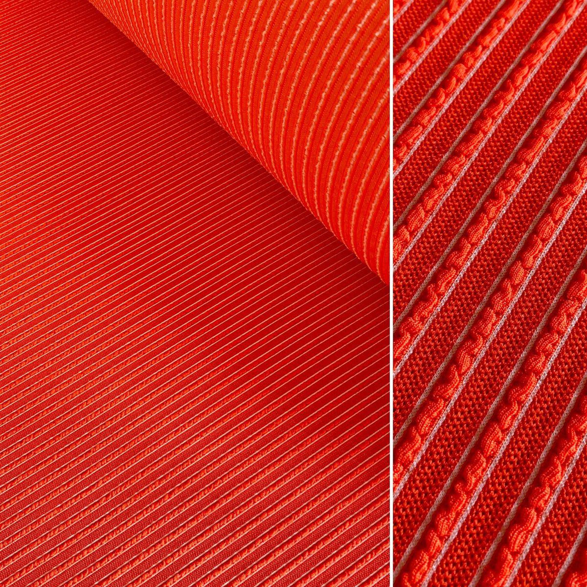 Orange Red & Blue & White Cable Textured Lycra Fabric - 1m – CSF ONLINE