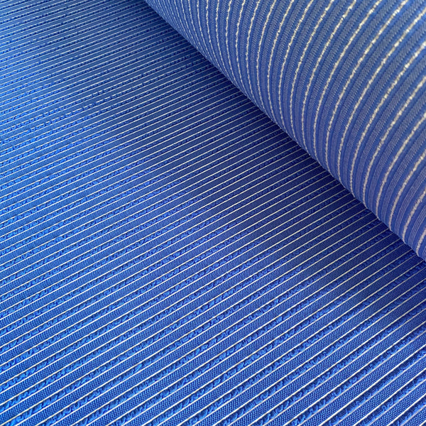 Tissu Lycra Texturé Câble Orange Rouge &amp; Bleu &amp; Blanc - 1m