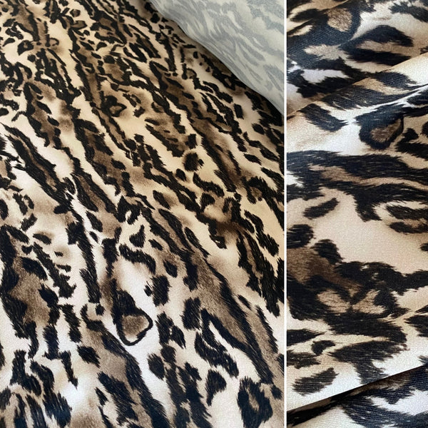 Ocelot / Leopard Animal Print Nylon Lycra Swim Fabric - 1m
