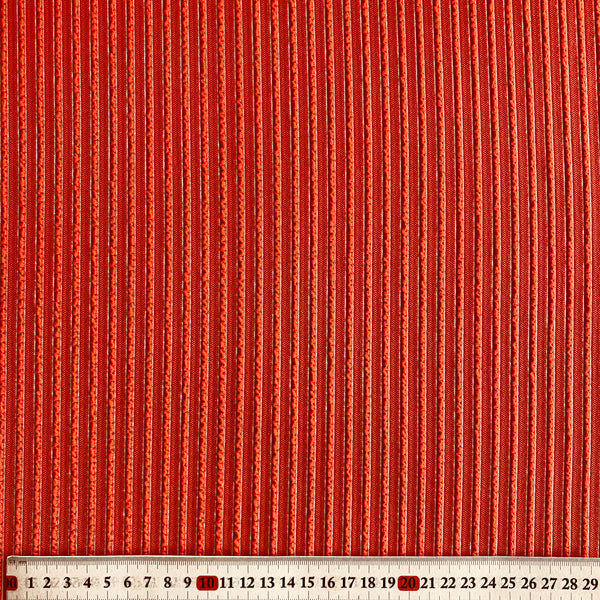 Orange Red & Blue & White Cable Textured Lycra Fabric - 1m