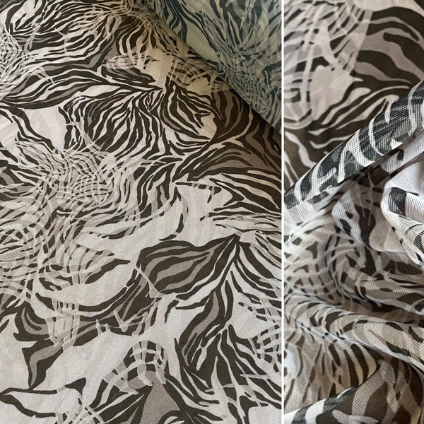 Zebra Animal Print & Floral Soft Lightweight Stretch Mesh Tulle Net - 1m